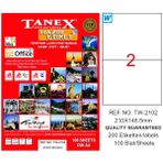 Tanex Laser Etiket 100 Yp 210X148.5 Laser-Copy-Inkjet TW-2102 - Renkli