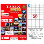 Tanex Laser Etiket 100 YP 52x21 Laser-Copy-Inkjet TW-2321 - Renkli