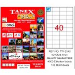 Tanex Laser Etiket 100 YP 52x29 Laser-Copy-Inkjet TW-2040 - Renkli