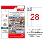 Tanex Laser Etiket 100 YP 52x41 Laser-Copy-Inkjet TW-2028 - Renkli