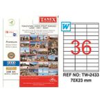 Tanex Laser Etiket 100 Yp 70X23 Laser-Copy-Inkjet TW-2433 - Renkli