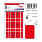 Tanex OFC-106 Flo Kırmızı 280 Adet Ofis Etiketi