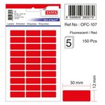 Tanex OFC-107 Flo Kırmızı 150 Adet Ofis Etiketi