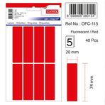 Tanex OFC-115 Flo 40 Adet Kırmızı Ofis Etiketi