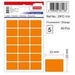 Tanex OFC-116 22x32 mm Turuncu 5 Adet Ofis Etiketi