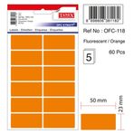 Tanex OFC-118 Flo Turuncu 60 Adet Ofis Etiketi