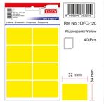 Tanex OFC-120 Flo Sarı 40 Adet Ofis Etiketi