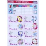 Tanex Okul Etiketi 3lü - 3 Paket - Karışık Çok Renkli