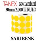 Tanex Sarı 30 mm 6 Rulo Nokta Etiketi