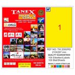 Tanex TW-2000 210x297 mm 100 Adet Sarı Lazer Etiket