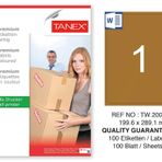 Tanex TW-2001 199.6x289.1 mm 100'lü Kraft Etiket