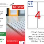 Tanex TW-2004 99.1x139 mm 500'lü Laser Etiket