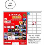 Tanex TW-2021 63.5x38.1 mm 100 Adet Lazer Etiket