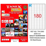 Tanex TW-2060 30x9 mm Laser Etiket