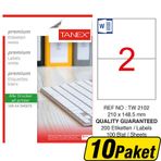 Tanex TW-2102 Beyaz 210x148.5 mm 10 Paket Sevkiyat ve Lojistik Etiketi