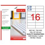Tanex TW-2105 105x37.125 mm 100 Adet Beyaz Yazıcı Etiketi