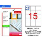 Tanex TW-2115 70x56 mm 100 Adet Laser Etiket