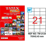 Tanex TW-2124 70x42,43 mm Laser Etiket