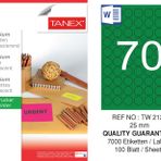 Tanex TW-2125 25 mm 100'lü Yeşil Floresan Laser Etiket