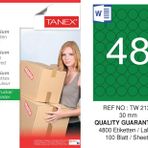 Tanex TW-2130 30 mm 100'lü Yeşil Pastel Laser Etiket