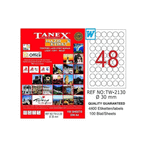 Tanex TW-2130 30 mm Yuvarlak Laser Etiket