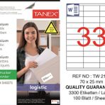 Tanex TW-2133 70x25 mm Sevkiyat ve Lojistik Etiketi