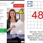 Tanex TW-2137 35x37.125 mm Sevkiyat ve Lojistik Etiketi