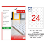 Tanex TW-2140 40 mm Laser Etiket