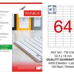 Tanex TW-2164 52.5x18 mm 100'lü Sökülebilir Etiket