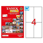 Tanex TW-2204 105x148.5 mm 100'lü Lazer Etiket