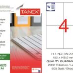 Tanex TW-2204 105x148.5 mm 500'lü Laser Etiket