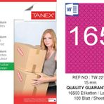 Tanex TW-2215 15 mm 100'lü Pembe Pastel Laser Etiket