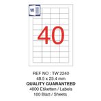 Tanex TW-2240 48.5x25.4 mm 100'lü Beyaz Yazıcı Etiketi