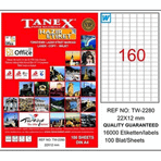 Tanex TW-2280 22x12 mm Laser Etiket
