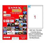Tanex TW-2294 210x294.86 mm Laser Etiket