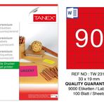 Tanex TW-2319 33x19 mm 100'lü Kırmızı Pastel Laser Etiket