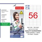 Tanex TW-2321 52.5x21.2 mm 100'lü Kuşe Lazer Etiket