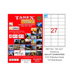 Tanex TW-2327 70x30 mm 100 Sayfa Laser Etiket