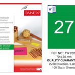 Tanex TW-2327 70x30 mm 100'lü Yeşil Floresan Laser Etiket