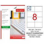 Tanex TW-2374 105x74.25mm Beyaz Etiket