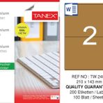 Tanex TW-2402 210x143 mm 100'lü Kraft Etiket