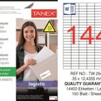 Tanex TW-2544 35x12.4355 mm Sevkiyat ve Lojistik Etiket