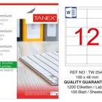 Tanex TW-2546 100x46 mm 100'lü Sökülebilir Etiket