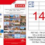 Tanex TW-2712 105x42.69 mm Lazer Etiket