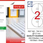 Tanex TW-3117 117 mm 100'lü Sökülebilir Etiket