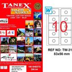 Tanex TW-3178 83x56 mm Lazer Etiket