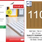 Tanex TW-4110 40x12 mm 100'lü Kraft Etiket