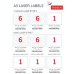 Tanex TW-A33000 297x420 mm A3 Polyester 100 Adet Laser Etiket