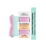Tangle Teezer Pet Teezer Deshedding - Mint / Pink Yeşil Pembe Köpek Bakım Fırçası
