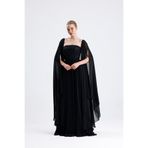 Tangül&Ali'S Moda Evi Helen Şifon Siyah Maxi Elbise